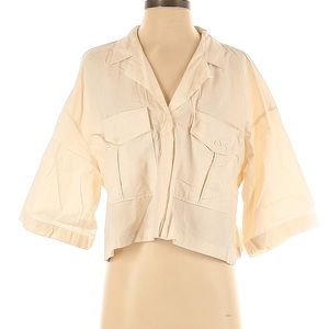 Zara Button Down Wide Sleeve Blouse